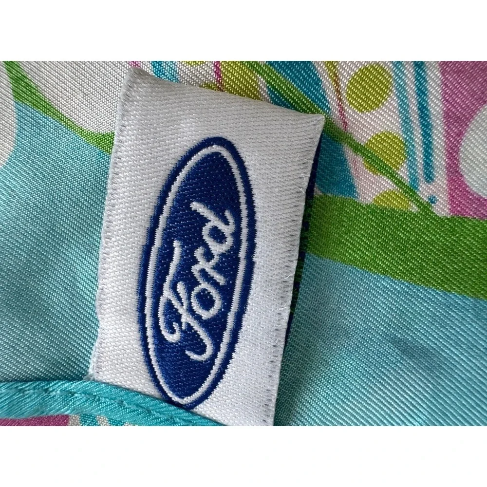 Lilly Pulitzer Ford VTG Silk Scarf Pink Blue Paisley Floral Breast Cancer Wrap
